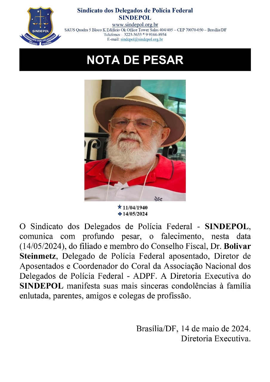 Nota De Pesar Dr Arthur Lobo Filho Sindepol