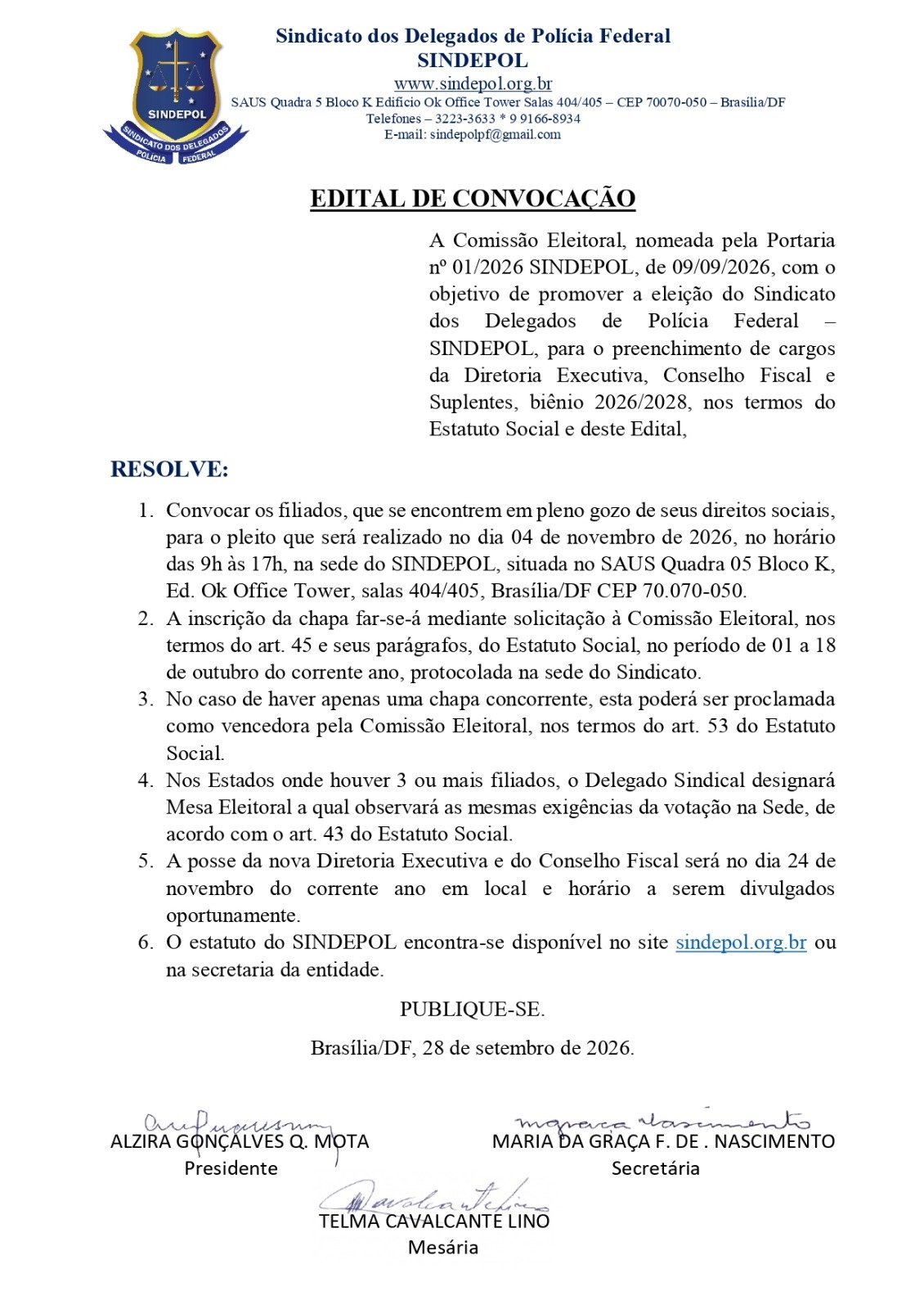 Edital de convocação