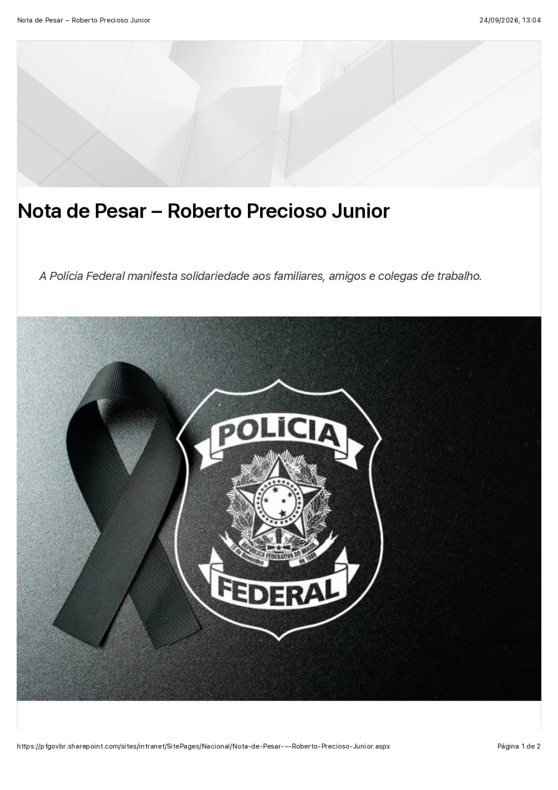 Nota de pesar